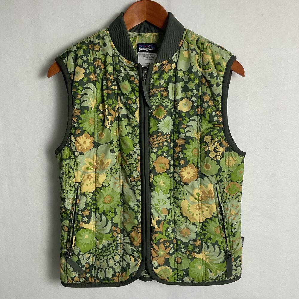 Patagonia Vintage Womens Floral Quilted Vest Full Zip XS - Picture 2 of 9